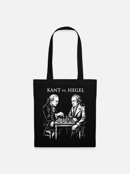 Kant vs Hegel Schachduell - Stoffbeutel - Schwarz