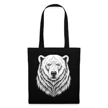 Dessin de lignes d’ours - Sac en tissu - noir - Devant