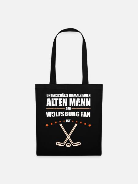 Alter Mann - Wolfsburg Eishockey Fan | Vintage - Stoffbeutel - Schwarz