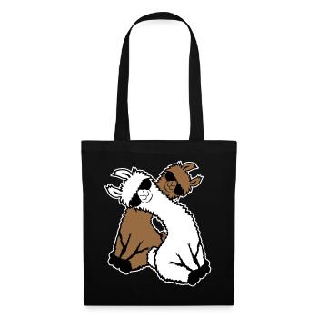 Two Llamas Pair 2 Friends Cool Sunglasses Team - Tote Bag - black - Front