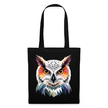Chouette blanche Chouette Chouette Chouette Chouette Chouette Chouette des neiges - Sac en tissu - noir - Devant