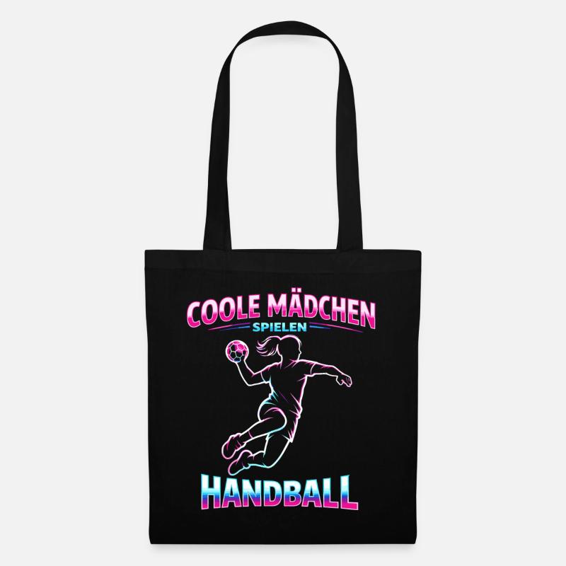 handball mädchen weihnachten geschenk - Stoffbeutel - Schwarz