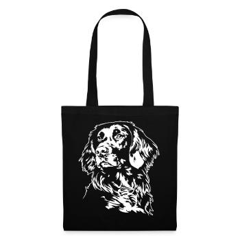 Portrait allemand à poil long Chiens de chasse Chiens Wilsigns - Sac en tissu - noir - Devant