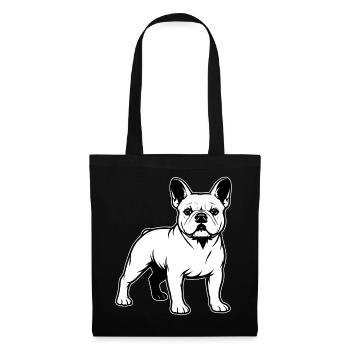 French Bulldog Standing Portrait - Tote Bag - black - Front