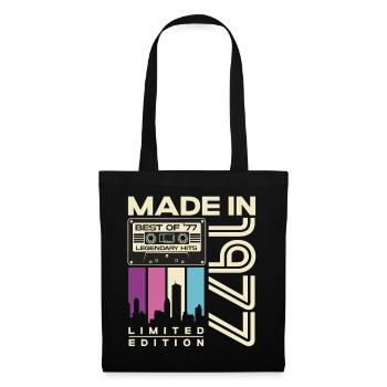 1977 Vintage Vintage Rétro Cadeau d’anniversaire - Sac en tissu - noir - Devant