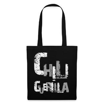 Chili Grunge Typography, Chiliguerilla - Stoffbeutel - Schwarz - Vorne