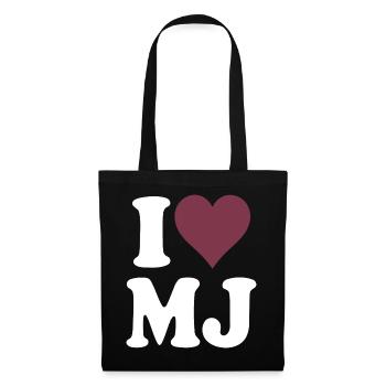 J’adore le design classique de cœur bourgogne - Sac en tissu - noir - Devant