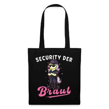Sécurité de la licorne de la mariée pour un enterrement de vie de garçon - Sac en tissu - noir - Devant