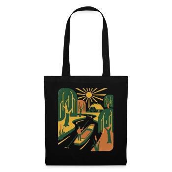 Nature rétro vintage - Sac en tissu - noir - Devant