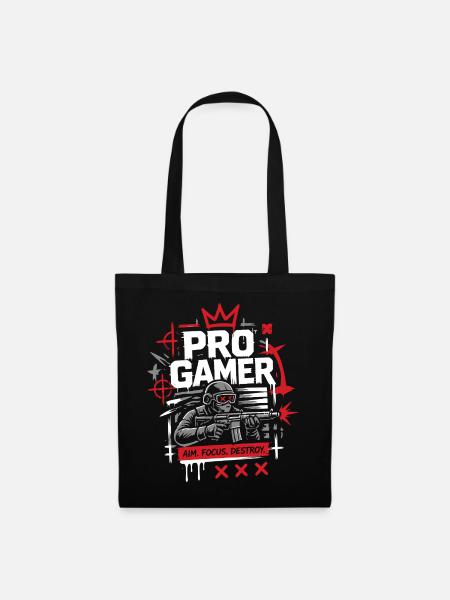 No Luck Just Skill Gamer - Stoffbeutel - Schwarz