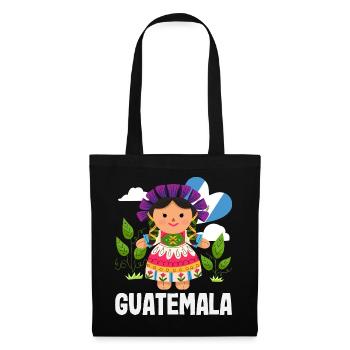 Guatemala Flagge T-Shirt Stolz & Heimat Chapín - Stoffbeutel - Schwarz - Vorne