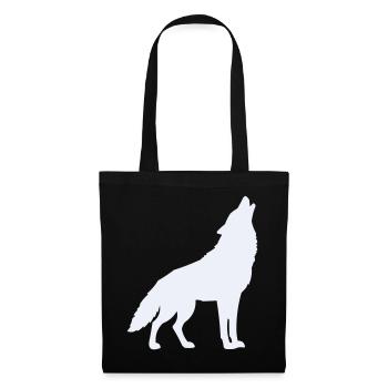 Wolf Silhouette Moonlight - Tote Bag - black - Front