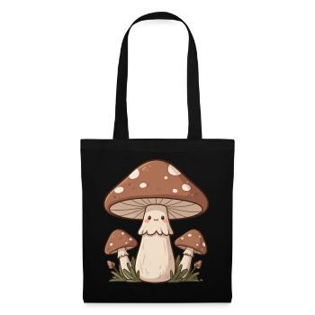 Cadeau rétro du cueillette de champignons aux champignons mignons - Sac en tissu - noir - Devant