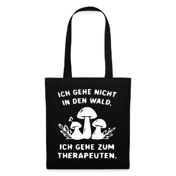 Therapiewald Pilzhumor - Stoffbeutel - Schwarz - Vorne