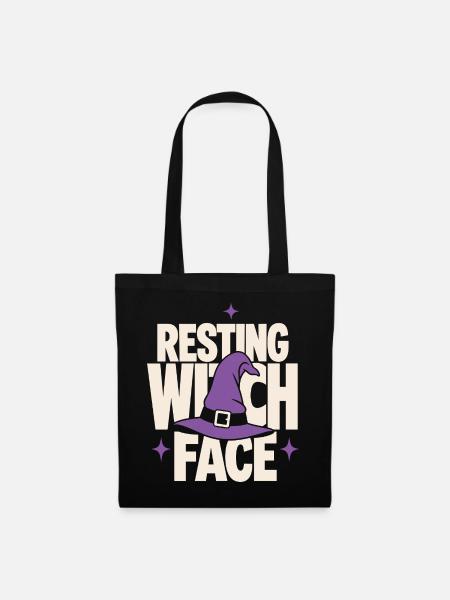Resting Witch Face Hexenhut - Stoffbeutel - Schwarz