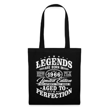 1966 Jahrgang Vintage Geburtstag Geschenk Retro - Stoffbeutel - Schwarz - Vorne