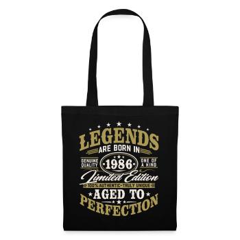 Cadeau d’anniversaire vintage vintage rétro 1986 - Sac en tissu - noir - Devant
