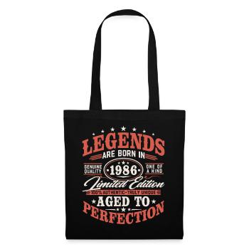 Cadeau d’anniversaire vintage vintage rétro 1986 - Sac en tissu - noir - Devant