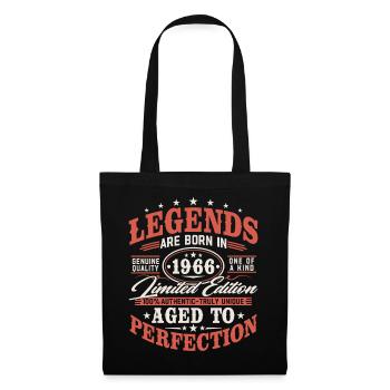 1966 Jahrgang Vintage Geburtstag Geschenk Retro - Stoffbeutel - Schwarz - Vorne