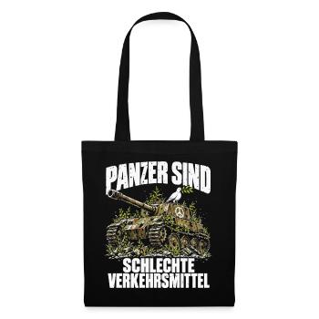 Panzer sind schlechte Verkehrsmittel - Stoffbeutel - Schwarz - Vorne