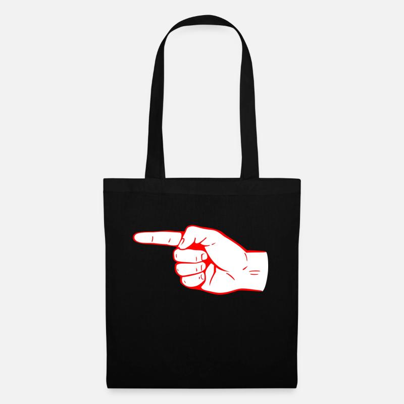Zeigefinger - Stoffbeutel - Schwarz