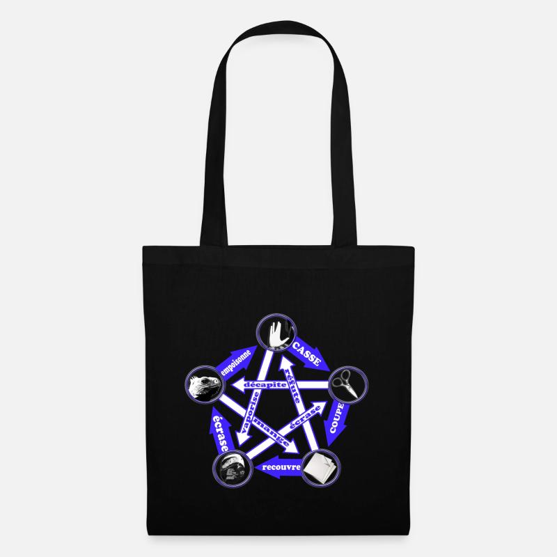 pierre papier ciseau lézard spock by customstyle - Sac en tissu - noir