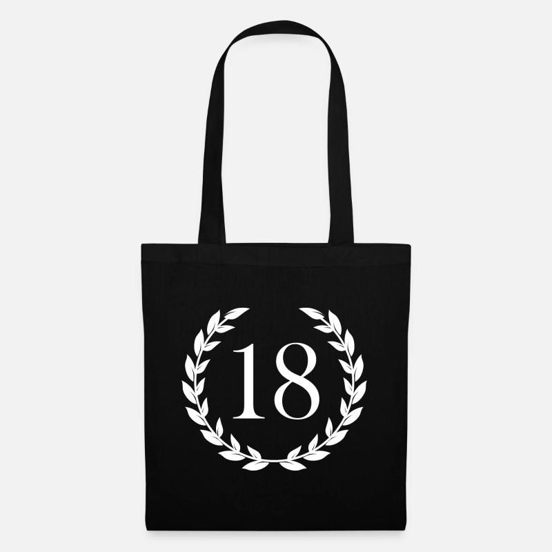 18 Geburtstag Geschenk Lorbeer - Stoffbeutel - Schwarz