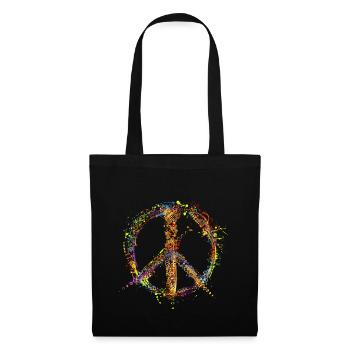 PEACE and LOVE - Sac en tissu - noir - Devant