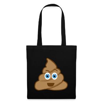 Emoji Kackhaufen Kacke - Stoffbeutel - Schwarz - Vorne