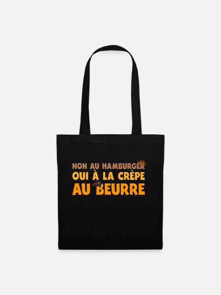 Crêpe au beurre - Sac en tissu - noir