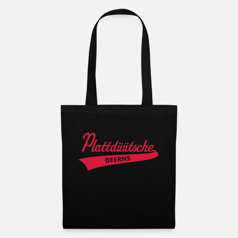 Plattdüütsche Deerns (Plattdeutsche Mädels) - Stoffbeutel - Schwarz