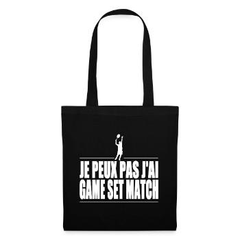 Je peux pas j'ai game set match - Sac en tissu - noir - Devant