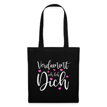 Verdammt ich lieb dich Liebe Schlager Sprüche - Stoffbeutel - Schwarz - Vorne