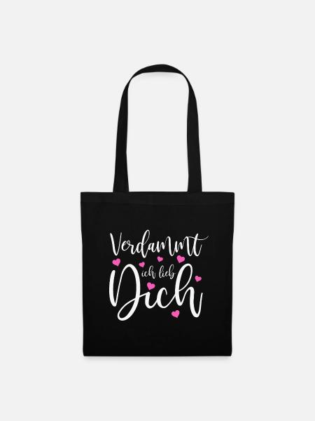 Verdammt ich lieb dich Liebe Schlager Sprüche - Stoffbeutel - Schwarz