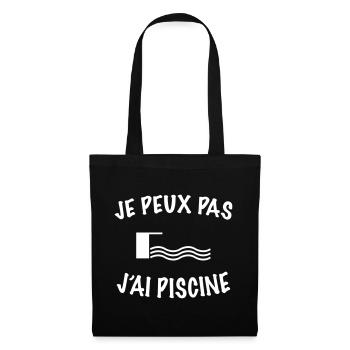 Je peux pas j'ai piscine - Sac en tissu - noir - Devant