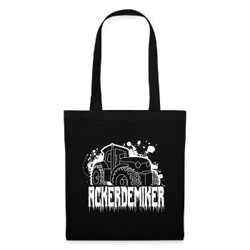 Acker demiker Spruch mit einem Trecker Splash - Stoffbeutel - Schwarz - Vorne