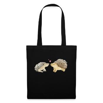 Hedgehog couple in love - Tote Bag - black - Front