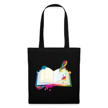 motley diary with quill pen and blobs - Tote Bag - black - Front