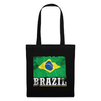 Brasilien Flagge - Stoffbeutel - Schwarz - Vorne