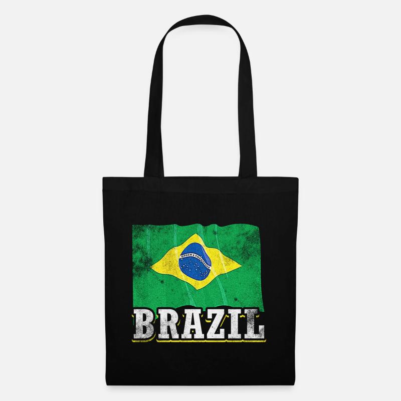 Brasilien Flagge - Stoffbeutel - Schwarz