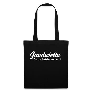 Landwirtin aus leidenschaft Landleben Geschenk - Stoffbeutel - Schwarz - Vorne