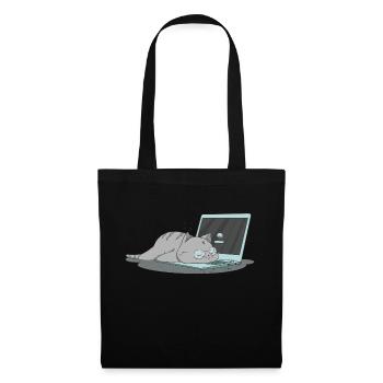 Sleeping cat home office - Tote Bag - black - Front