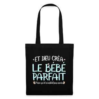 Et dieu créa le bébé parfait body mignon naissance - Sac en tissu - noir - Devant