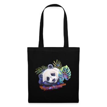 Panda - Stoffbeutel - Schwarz - Vorne