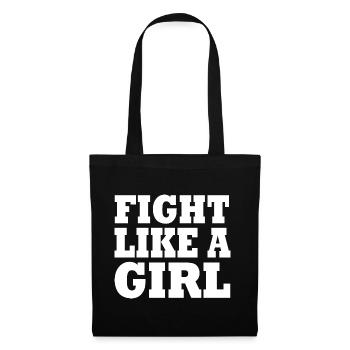 Fight like a girl - Sac en tissu - noir - Devant