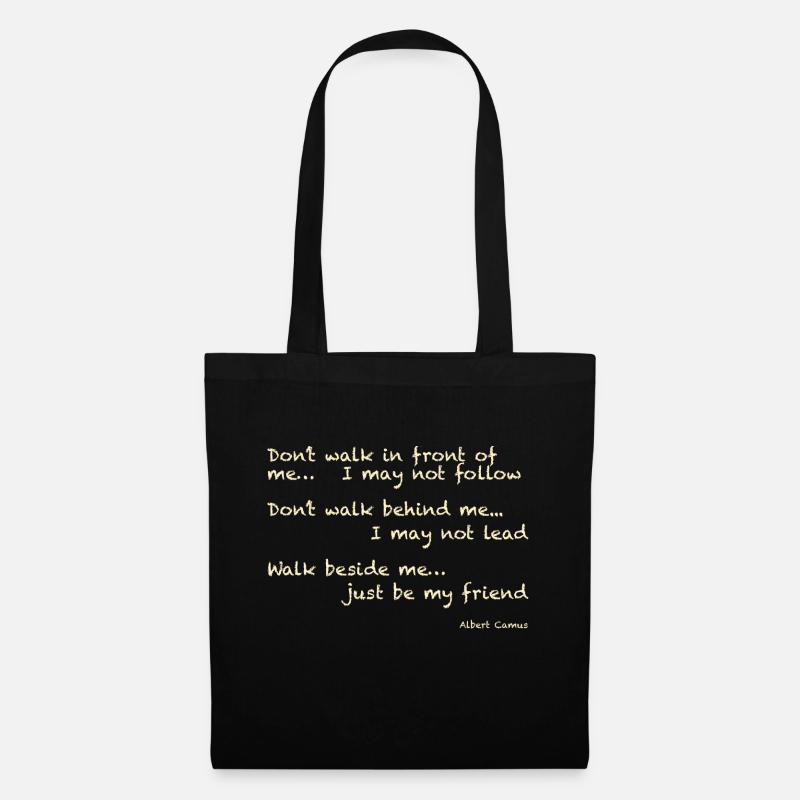 Albert Camus: Dont walk in front of me... I may - Stoffbeutel - Schwarz