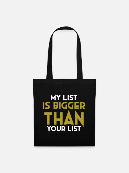 My List is bigger than your List- Emailmarketing - Stoffbeutel - Schwarz