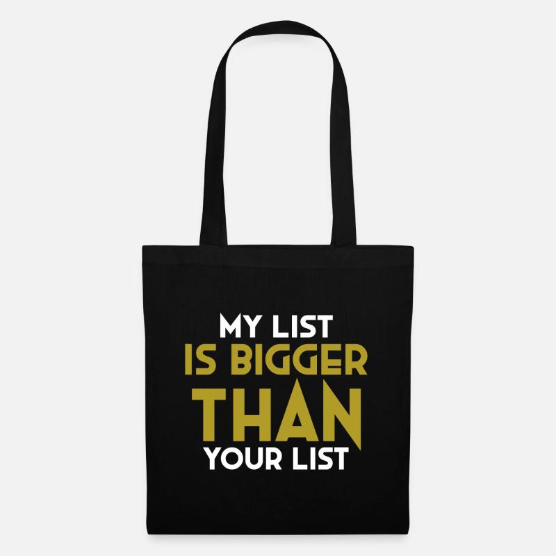 My List is bigger than your List- Emailmarketing - Stoffbeutel - Schwarz