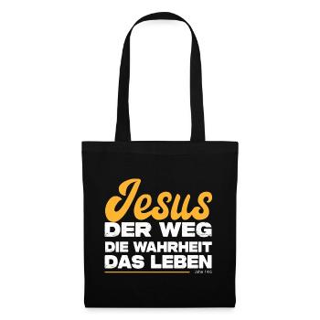 Jesus Der Weg Die Wahrheit Das Leben - Stoffbeutel - Schwarz - Vorne