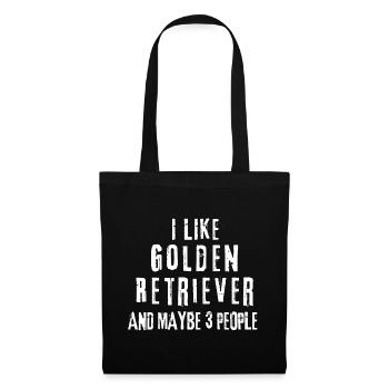 Golden retriever - Sac en tissu - noir - Devant